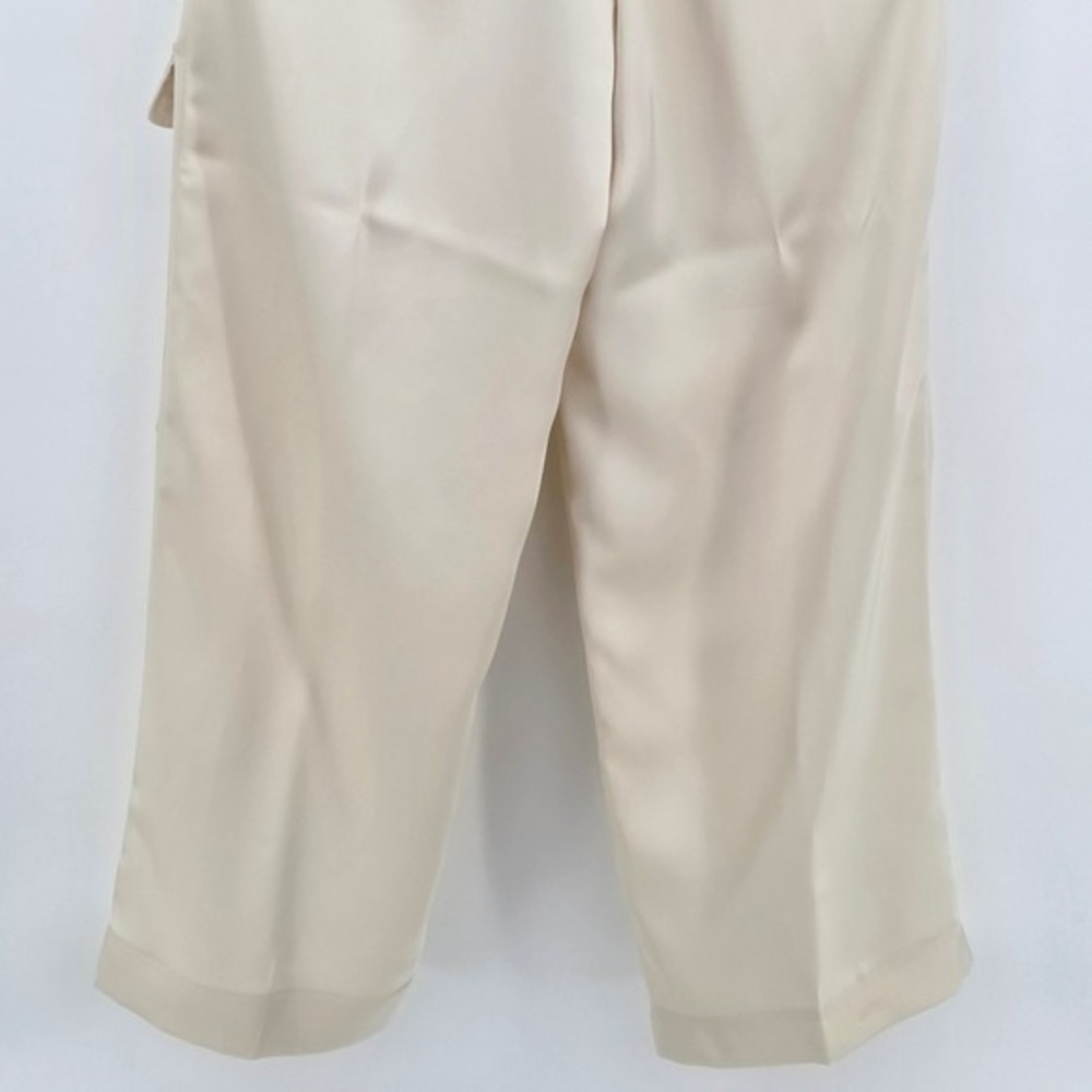 Noli Womens 6 Milan Cream Full Length Cargo Satin Pants Relaxed NY81510-CRM NWT - Picture 9 of 13